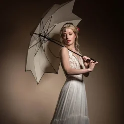 Beige Petal Swirl Umbrella