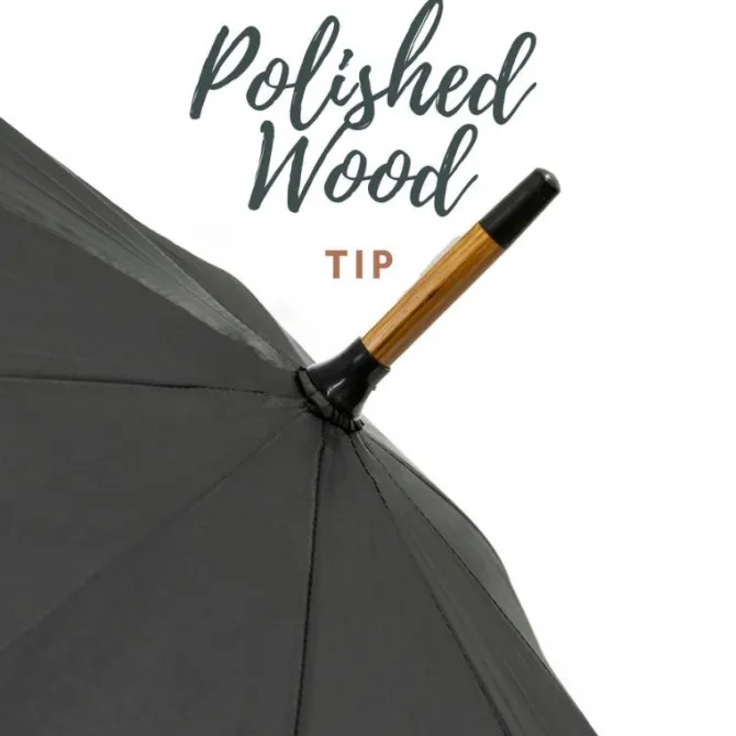 Black Wood Stick Umbrella