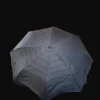 Brown Compact Umbrella – Fully Automatic, Crook Handle