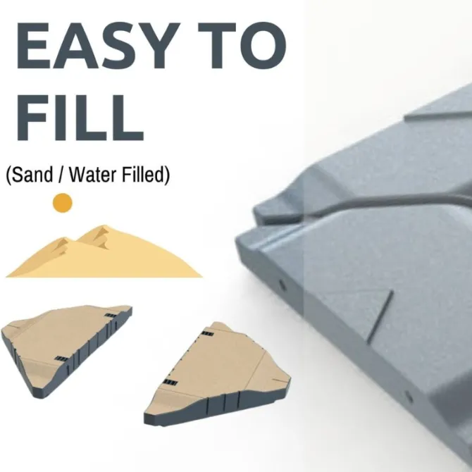 Cantilever Parasol Base Tiles – water/sand fillable, 80kg (4 Slabs)