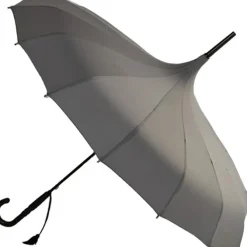 Charcoal Grey Oriental Pagoda Umbrella