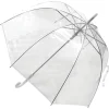 Clear Dome Umbrella with White Trim