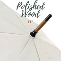 Crook Handle Wood Stick White Wedding Umbrella
