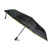 Double Canopy Compact Umbrella – black outer / yellow inner