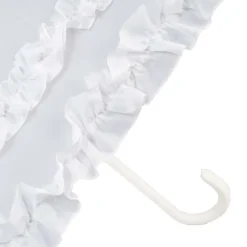 Double Frilled White Umbrella
