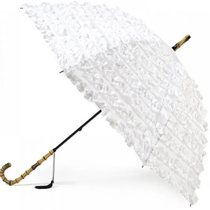 Frilled Wedding Parasol – FiFi Wedding Umbrella BLANC