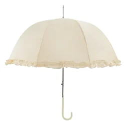 Frilly Ivory Walking Umbrella