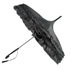 GiGi Double Frill Grey Pagoda Umbrella