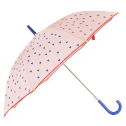 Girls Pink Umbrella – Heart Print