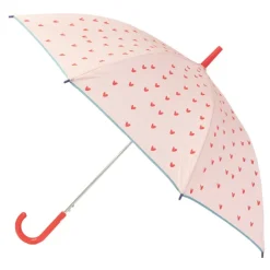 Girls Pink Umbrella – Heart Print