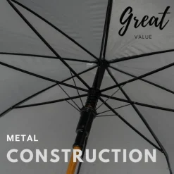 Grey Wood Stick Umbrella