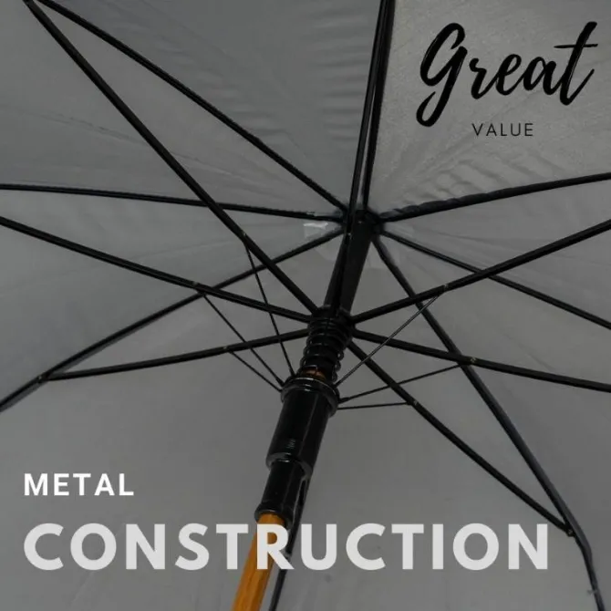 Grey Wood Stick Umbrella