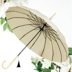 Ivory Cream Oriental Pagoda Umbrella