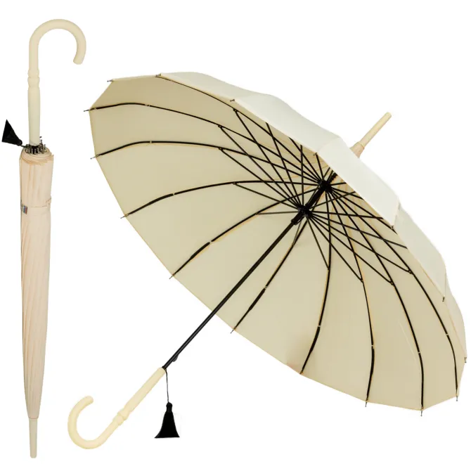 Ivory Cream Oriental Pagoda Umbrella