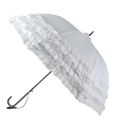 LuLu Wedding Umbrella Collection Triple Frill White