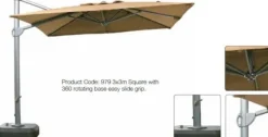 3m x 3m Premium Parasol Square Cantilever
