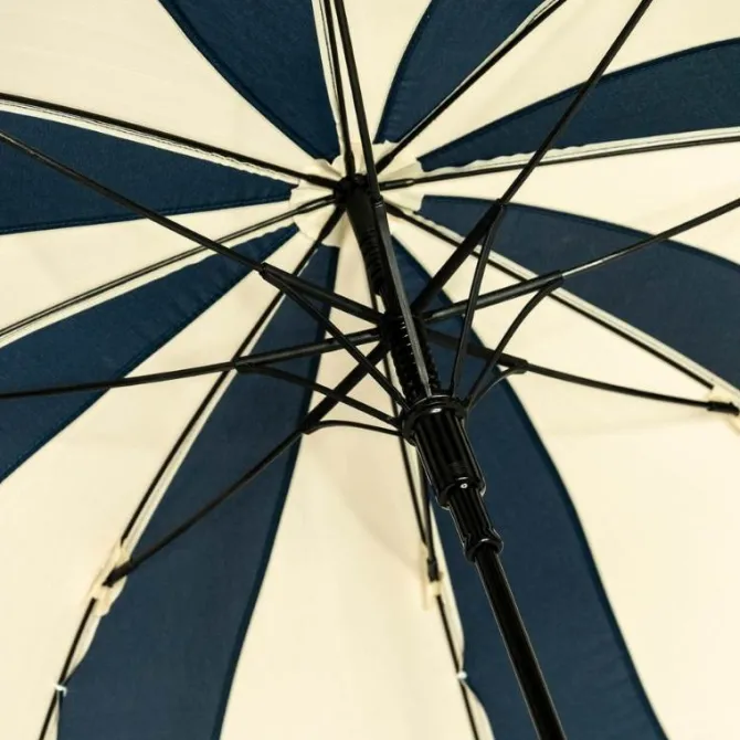 Navy and Cream Petal Swirl Umbrella