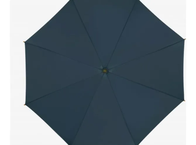 Navy ECO Wood Stick Walking Umbrella – Canopy Made From Recycled Plastics