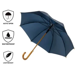 Navy Umbrella – Wood Stick