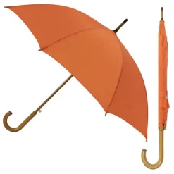 Orange Wood Stick Umbrella