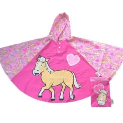 PONY Design Childrens Pink Rain Poncho