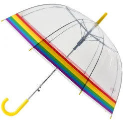 Rainbow Dome Umbrella – Clear Dome Umbrella with Rainbow Border – Adult Size