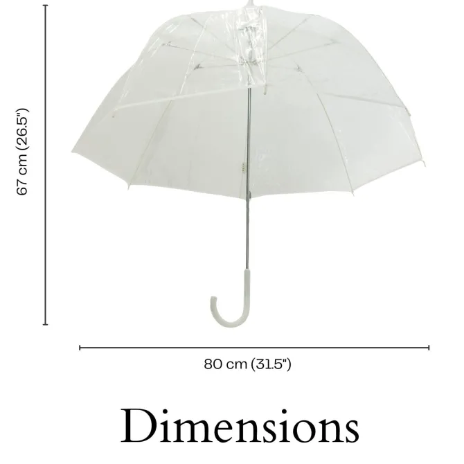 Vision Clear White Trim Dome Umbrella
