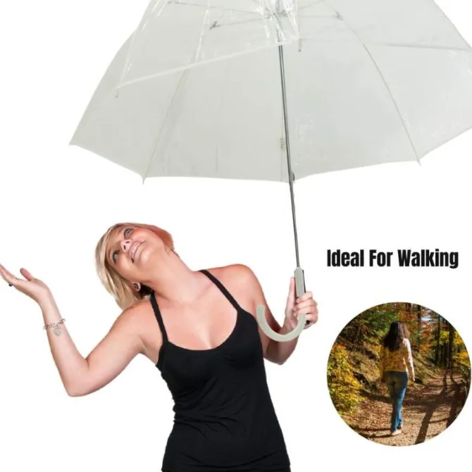 Vision Clear White Trim Dome Umbrella