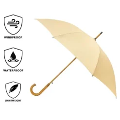Warwick Beige Windproof Walking Umbrella