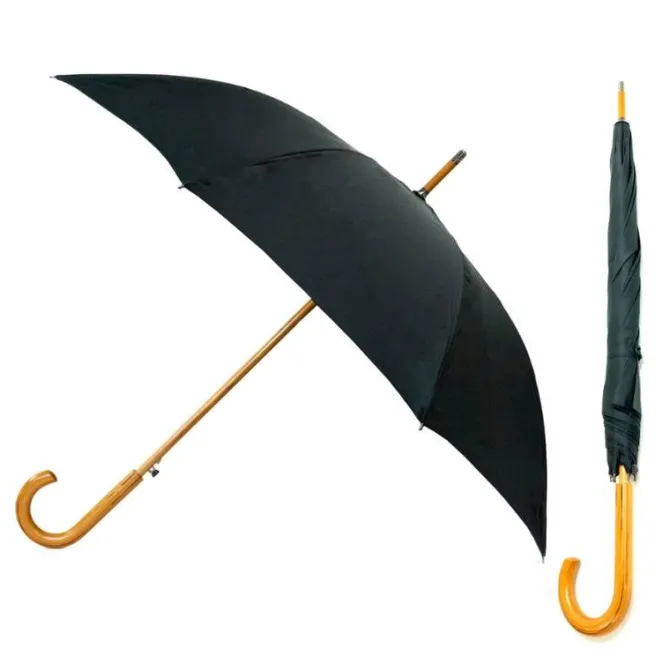 Warwick Black Windproof Walking Umbrella