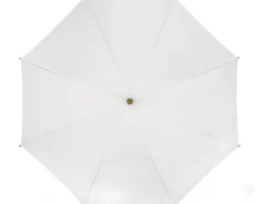 White ECO Wood Stick Walking Umbrella – Canopy Made From Recycled Plastics