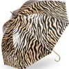 Zebra Print Umbrella – Black and Gold – UV Protective